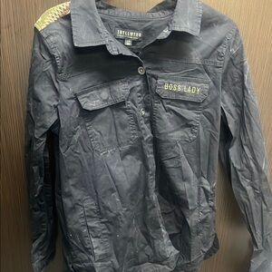 Idyllwind Black Utility Jacket with Collared Neckline